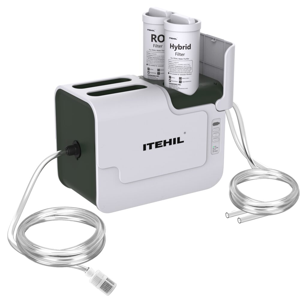 Tragbarer ITEHIL Wasserfilter mit Umkehrosmose und Akku